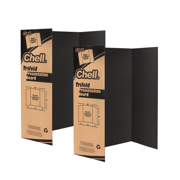 Póster Chell Trifold 36 x 48 cm, negro corrugado, paquete de 2