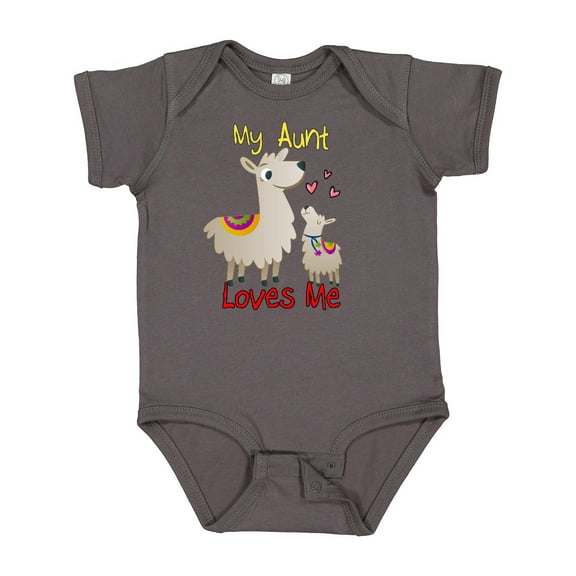Inktastic My Aunt Loves Me Llama Boys or Girls Baby Bodysuit