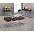 thumbnail image 2 of Furniture of America Table Basse Romano Contemporain en Métal à 2 Tiroirs en Marron, 2 of 4