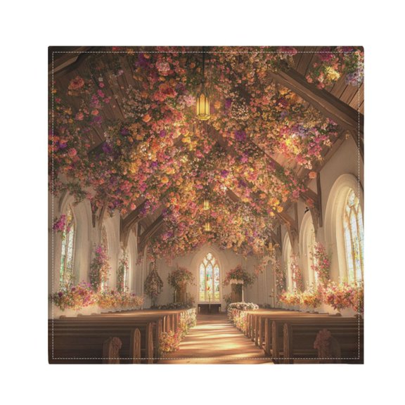 WOBOGO Beautiful Church Cloth Napkins 1 Piece Soft Elegant Touch Durable Absorbent Quick Drying for Elegant Dining