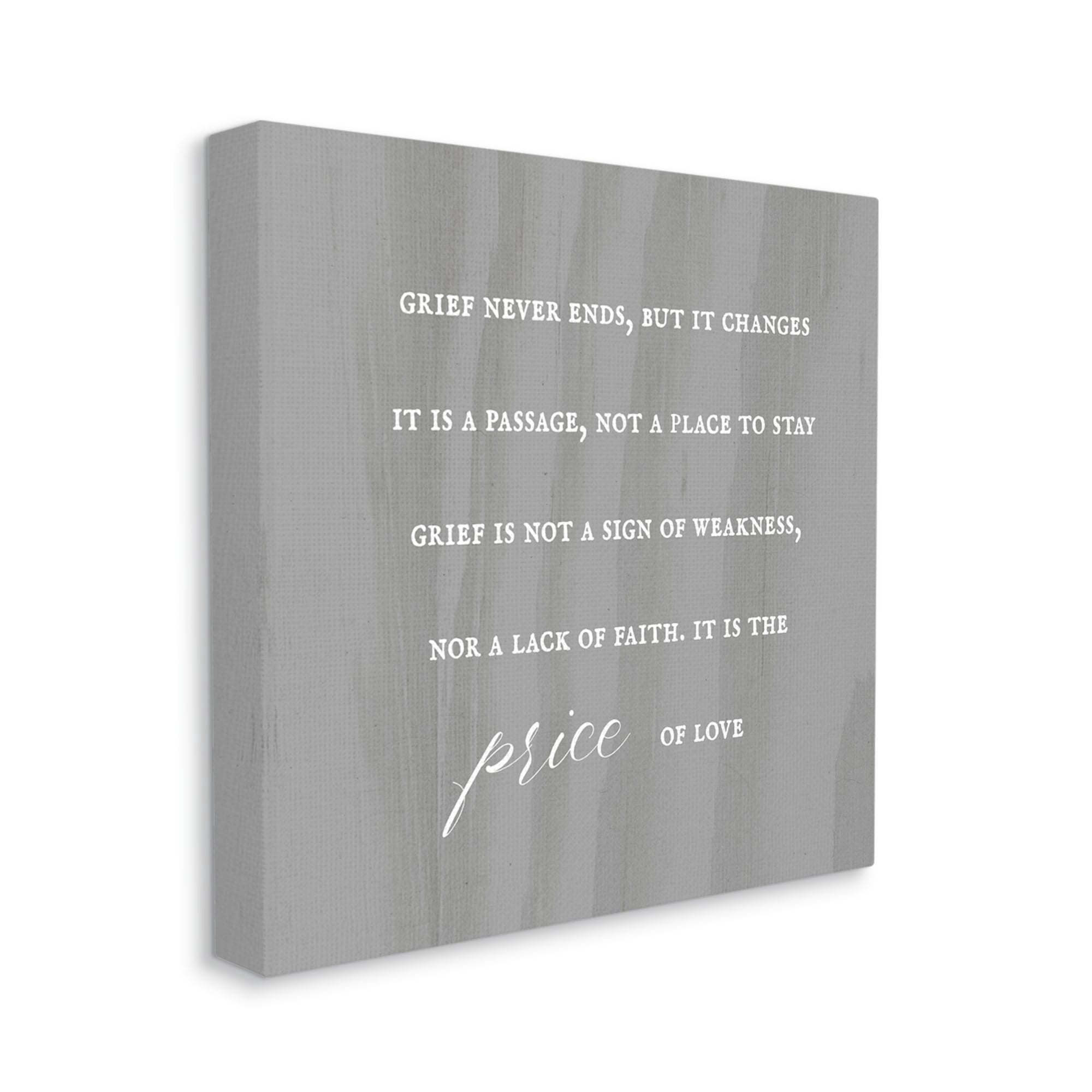 Stupell Industries Grief Is Strength Mourning Phrase Gray Patterned Background,17 x 17, Design by Daphne Polselli