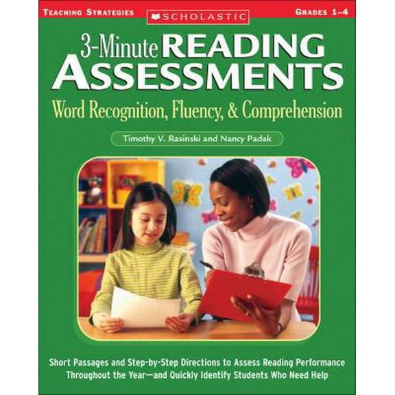 Pre-Owned 3-Minute Reading Assessments: Grades 1-4: Word Recognition, Fluency, & Comprehension (Paperback) 0439650895 9780439650892