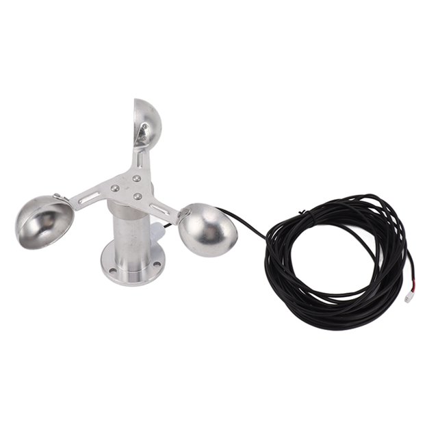 3 Cup Wind Speed Anemometer, High Efficiency Wind Speed Sensor Anemometer With 8 Meter Cable For Meteorological Stations