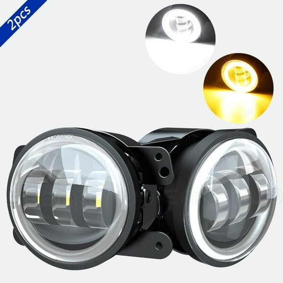 4In Round LED Fog Light for 2006-2010 Chrysler PT Cruiser DRL Turn Signal Light White Amber Lamp 2pcs