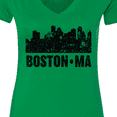 thumbnail image 4 of Inktastic Boston Massachusetts City Skyline with Grunge Women's V-Neck T-Shirt, 4 of 5