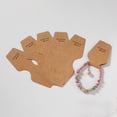 thumbnail image 3 of 50pcs Jewelry Display Card Price Tag Foldable Blank Kraft Paper Holder For Necklace Bracelet Headband Hairband Hanging Packaging Brown, 3 of 6