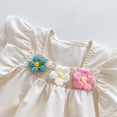 thumbnail image 5 of LYMAYTER Baby Girls Summer Romper for 3-24M Lightweight Floral Bubble Sleeve Top Breathable Comfort Wear, 5 of 8