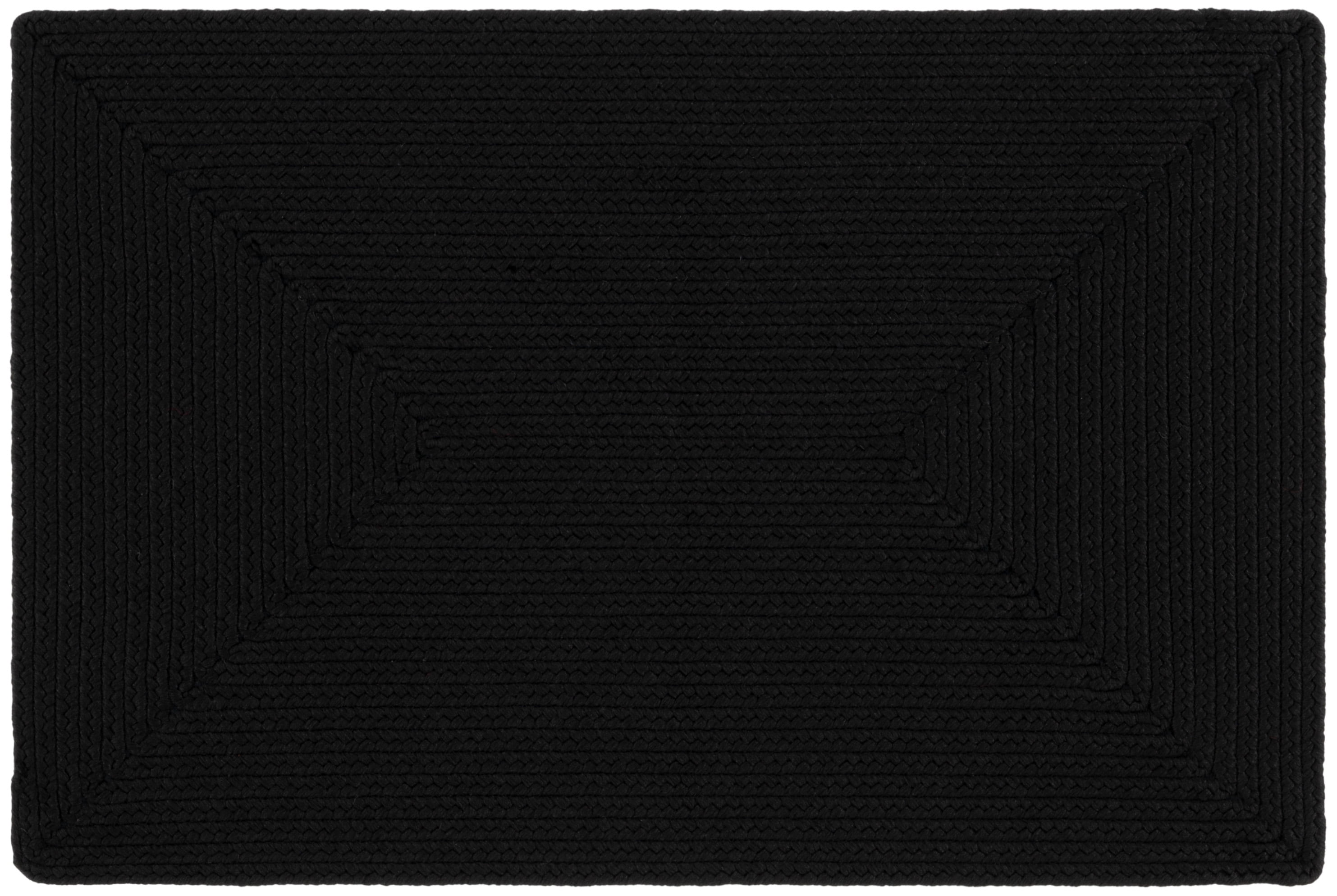 SAFAVIEH Braided Rishika Solid Machine Washable Reversible Area Rug, Black, 2' x 3'