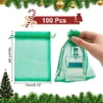 thumbnail image 3 of 100pcs Organza Bags 5x7 inch Jewelry Pouches Gift Bags Sheer Bag with Drawstring Green Mesh Bag Party Wedding Favor Gift Pouch, 3 of 9