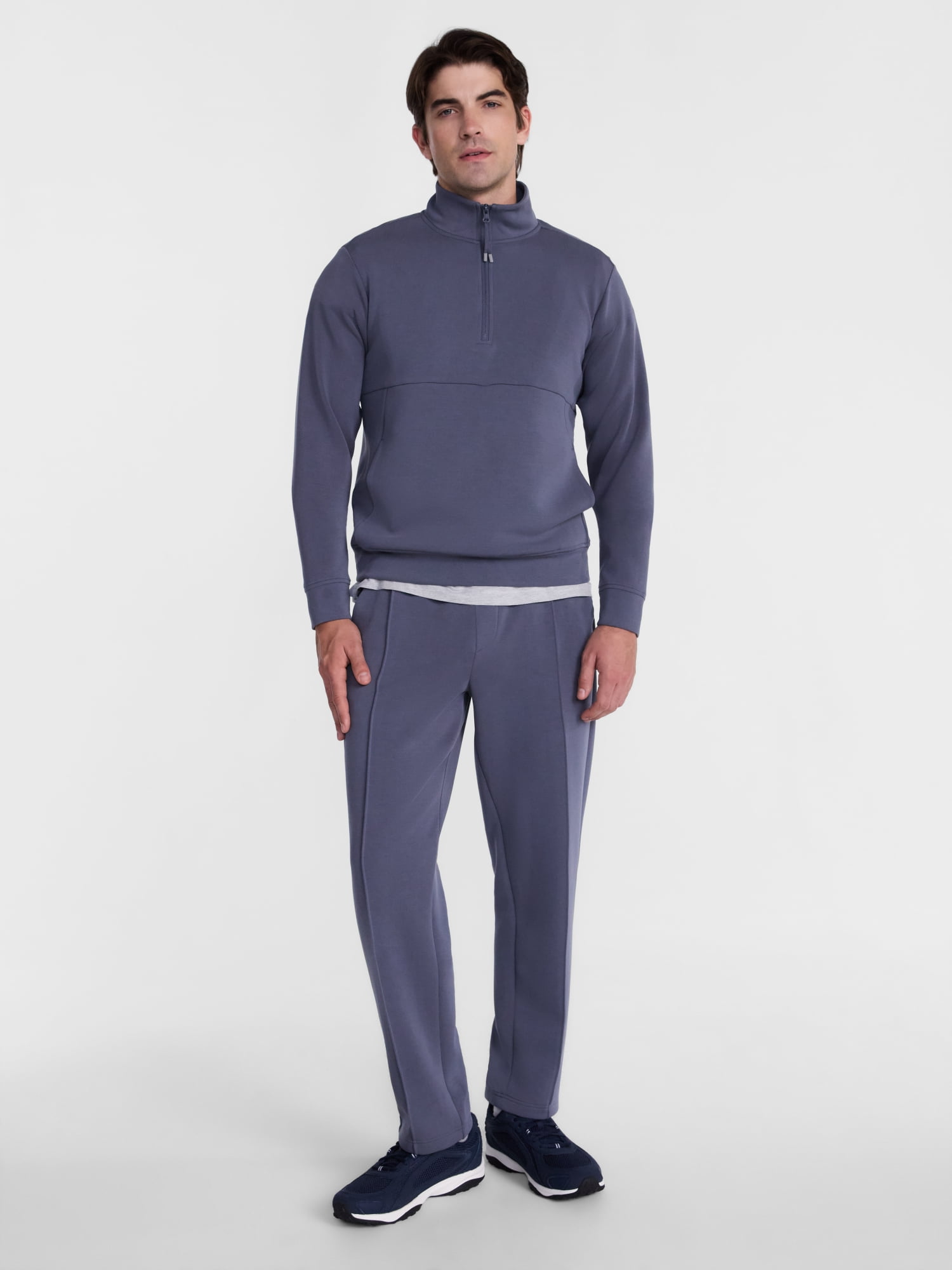 Avia Men's Twill ScubaKnit Quarter Zip Pullover Sweatshirt, Sizes XS-4XLT