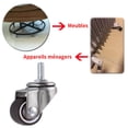 thumbnail image 4 of 4 ruedas giratorias, ruedas para muebles con vástago de 25 mm en M6 × 15, ruedas giratorias de goma, para carros, carritos, cunas, muebles, mesas, capacidad de carga de 15 kg por rueda, 4 of 5
