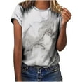 thumbnail image 2 of Ichuanyi Womens Shirts, Adult Fashion Woman Round Neck Short Sleeve Tops T-Shirt Prints Loose Blouse, 2 of 6