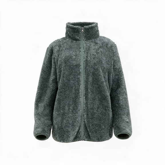 Women's Polar Fleece Stand Collar Full Zip Jacket