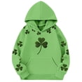 thumbnail image 3 of WOYY St. Patrick's Day Hoodie for Girls Clover Print Pullover Hooded Sweatshirt, Sizes 11-12, 3 of 3
