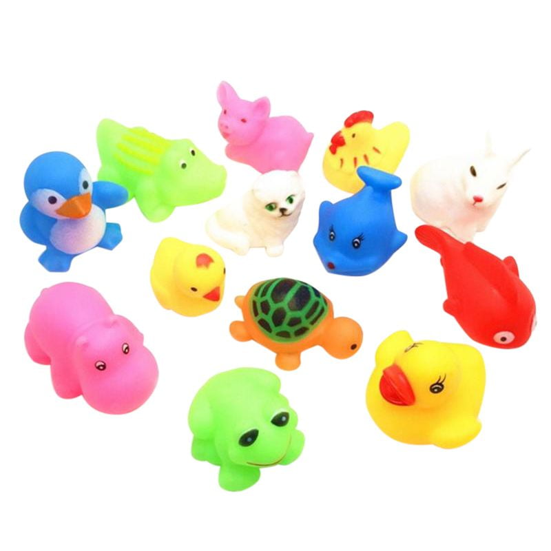 ZEDWELL 13PCS Summer Baby Toys Bath toys for Children Water Toy Animal Pinching Voice Toys for Baby