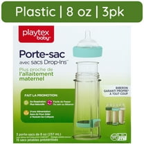 Playtex Baby Nurser Clear Anti-Colic Baby Bottle with 15 Drop-ins Liners, 8 oz, 3 pack