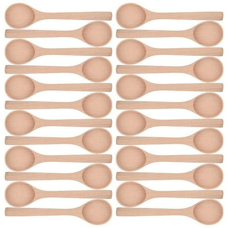 

24 Pieces 6.7 Inch Wooden Spoons Condiments Salt Spoons Wooden Oval Spoons Wooden Mixing Spoons (Wood Color)