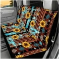 thumbnail image 3 of KUIFORTI Aztec Tribal Auto Seat Covers Set of 14 with Car Headrest Protectors Car Steering Wheel Cover Auto Center Console Pad Seat Belt Pads Comfortable for Cars SUV Sedans, 3 of 6