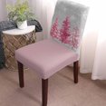 thumbnail image 2 of Christmas Tree Chair Covers, Snowflake Winter Gray White Pink Stretch Parsons Chair Slipcovers Removable Kitchen Chair Protector Cover for Dining Room， Set of 6, 2 of 5