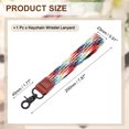 thumbnail image 2 of Uxcell Wrist Lanyard Keychain 7.87 inch Braided Wristlet Strap with Black Clasp Hand Key Holders Lanyard Rainbow, 2 of 6