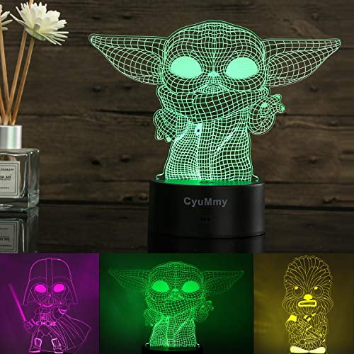 RGB 3D Illusion LED Lamp Star Wars Desk Lantern Night light Kids Cartoon Gifts