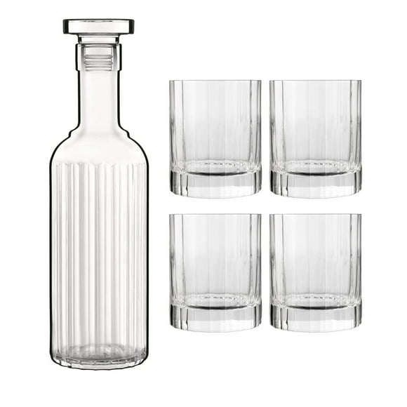 De fabrication Italienne, Luigi Bormioli Bach Ensemble de Verre à Whisky et Carafe (lot de 5)