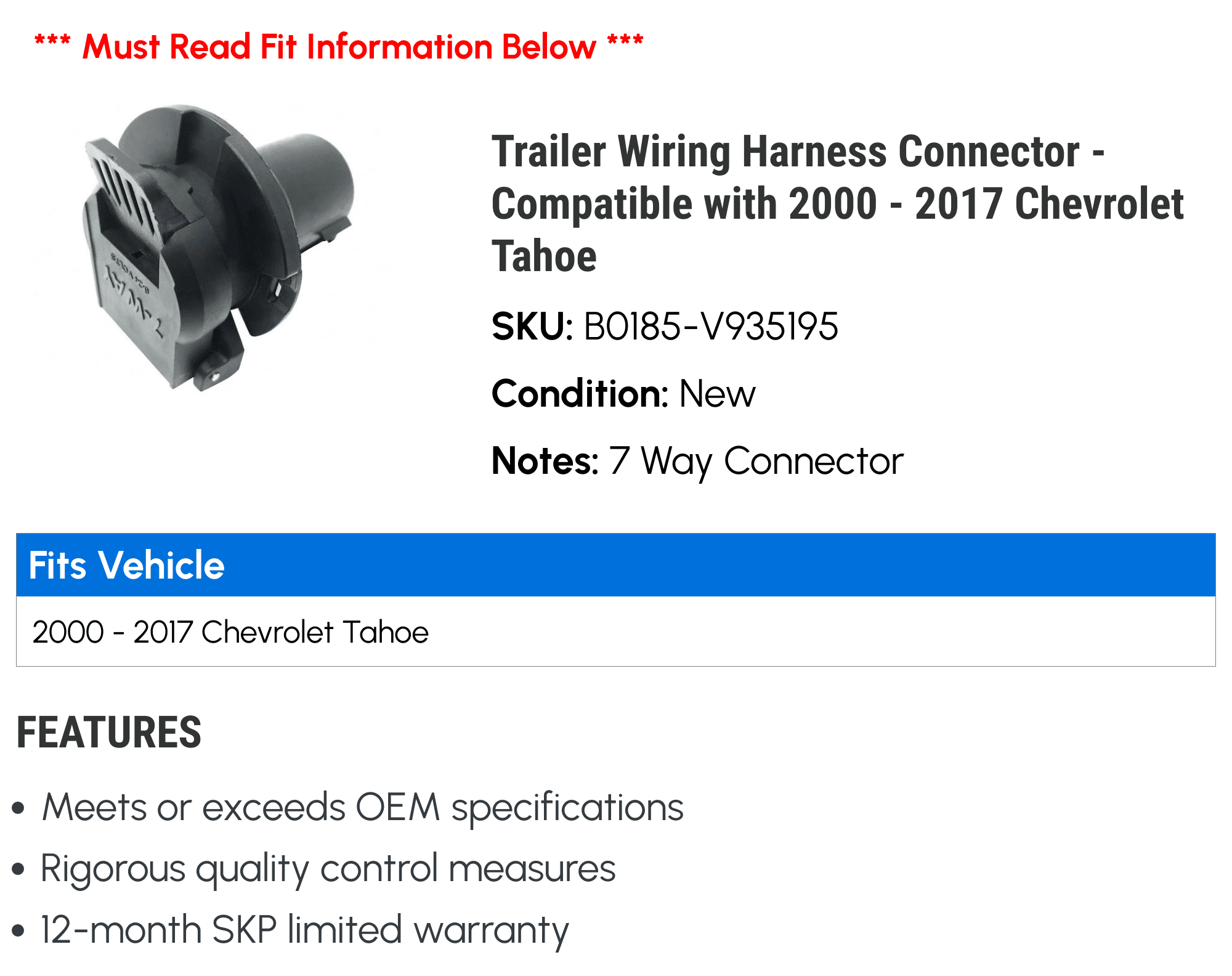 TRSCJXN 2C3Z-13A576-DA 4 & 7 Pin Trailer Tow Wiring Harness - Foto 11