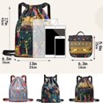 thumbnail image 2 of Lightweight Drawstring Backpack Cute Bunny Print Sack Bag Multifunctional String Foldable Large Capacity Bag With Adjustable Shoulder Straps Gym Bag Women For Sports Travel And Daily Use, 2 of 7