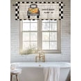 thumbnail image 6 of Sweet Farm Valances for Windows Thanksgiving Pumpkin Truck Black Plaid Wood Grain Kitchen Valance Curtain Rod Pocket Small Curtains for Cafe Bathroom Laundry Basement 42" x 12", 6 of 8