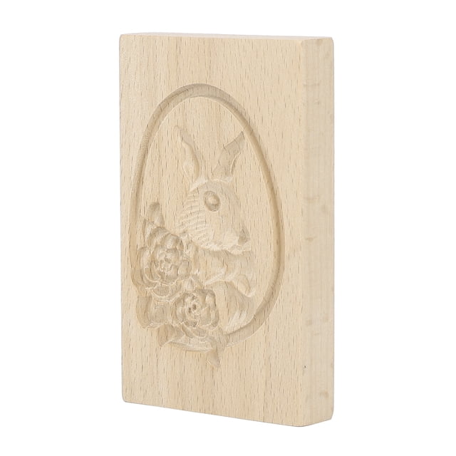 , Easy Release Rounded Edge Beechwood Reusable Biscuit Press Beautiful Pattern For Chocolate For Home And Flower,Rose And Leaves,Rose Flower,Love Heart And Rose,Fruit Tree
