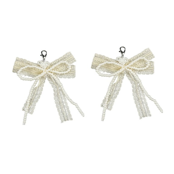 Lace Bowknot Shoe Jewelry for Sneakers Shoelaces Charm Detachable Shoe Clip with Faux Pearls Footwear Accessories