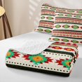 thumbnail image 4 of jejeloiu Festive Aztec Twin Quilt Set For Men Women,Traditional Print Twin Coverlet Set,Red Green,2pcs, 4 of 7