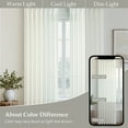 thumbnail image 4 of Jainmy Pinch Pleated Linen Curtains, Boho Light Filtering Living Room Bedroom Curtain,Window Treatments with Hook,White, 40x108 inch, 2 Panels, 4 of 10