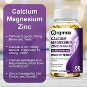 Orgmax Calcium Magnesium Zinc Capsules with Vitamin D3 Supplement - 120 Capsules