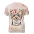 thumbnail image 2 of Happy Mother's Day Yorkshire Terrier with Flower Crown and Greeting Card All Over Print 3D Shirt Unisex Merch Yorkie Dog Lover Gifts - 13004, 2 of 6