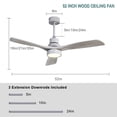 thumbnail image 5 of Sofucor 52" Silver Modern Ceiling Fan with Integrated LED Light and Remote Control, 5 of 9