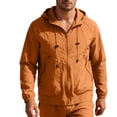 thumbnail image 2 of Aobny Plain Mens Shirt Waterproof Sun Shirt Tees Hooded Big & Tall Long Sleeve Mens T Shirts,Brown,XXL, 2 of 9