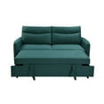 thumbnail image 2 of 3 in 1 Queen Convertible Sofa Bed, 75" Sleeper Sofa, Futon Sofa Couch with Pullout Bed & 3-Angle Adjustable Backrest,Velvet Upholstered Loveseat Lounge Sofa, for Living Room Guestroom Office, Green, 2 of 8
