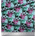 thumbnail image 3 of Soimoi Rayon Fabric Skull Halloween Printed Craft Fabric by The Yard 42 Inch Wide, 3 of 3