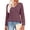 Fuchsia, variant on Fall Blouses for Women Long Sleeve V Neck Tunic Tops Casual Hollow Out Curved Hem Dressy Shirts
