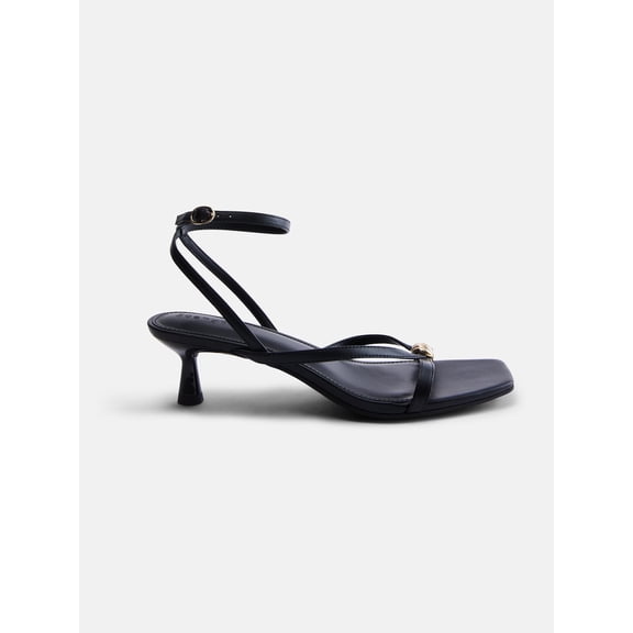 Scenario Women's Strappy Heels with Metal Ornament