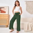 thumbnail image 7 of Lullu Girls Casual Pants Solid Color Loose Straight Pants for Kids, Sizes 4-14, 7 of 7