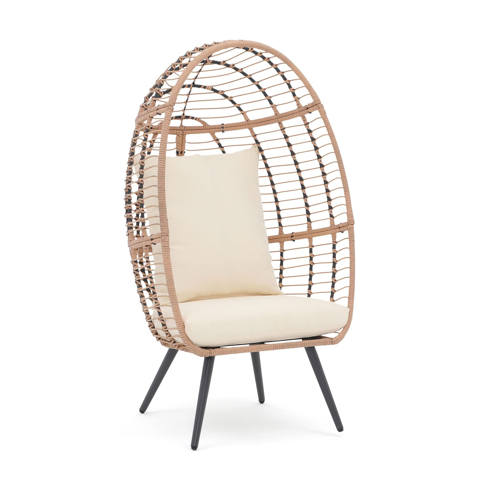 JOIVI Wicker Egg Chair, Outdoor Indoor Oversized Stationary Egg Chair