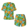 thumbnail image 5 of Naloa Pineapple Women's Short-Sleeved Pajama Set, Loungewear, Summer pajamas, Breathable Cozy - XX-Large, 5 of 9