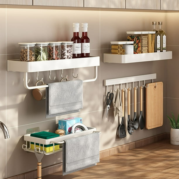 Cintre à Ustensiles de Cuisine, une Rangée de Tiges de Suspension Design Mural, Simple et Atmosphérique, Sans Perçage, pour Organisation de Cuisine Cintre à Ustensiles de Cuisine, une Rangée de Tiges de Suspension Design Mural, Simple et Atmosphérique, Sans Perçage, pour Organisation de Cuisine