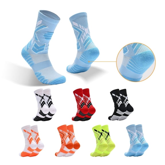 Men’s Professional Basketball Crew Socks – Cushioned Athletic Sports Socks with Arch Support, Breathable Moisture-Wicking Performance Socks for Running, Training & Outdoor Sports