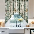 thumbnail image 4 of Retro Window Flowering Swag Valances for Windows 2 Pack Green Floral Leaf Butterflies Swag Kitchen Curtains 36 Inches Long Rod Pocket Short Window Treatment for Kitchen Bathroom 36"x36", 4 of 8
