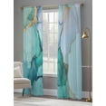 thumbnail image 3 of Teal Marble Sheer Curtains 96 Inch Length 2 Panels Set, Abstract Luxury Ink Painting Modern Voile Window Treatment Semi Sheer Long Curtains Drapes for Bedroom/Living Room/Kitchen 52"x96"x2, 3 of 7