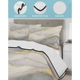 thumbnail image 4 of Quilts Full Size, Marble Grey Soft Comforter Bedding Set for Bed, Modern Gold Luxury Neutral Texture Lightweight Quilted Bedspread with Pillow Cover(2 Pieces) for All Season, 78x90 Inch, 4 of 6