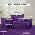 thumbnail image 6 of Lux Decor 8-Piece Twin Seersucker Comforter Bedding Set – All-Season Bed in a Bag with Comforter, Sheets, Pillow Shams, Bed Skirt & Decorative Pillow – Purple, 6 of 7